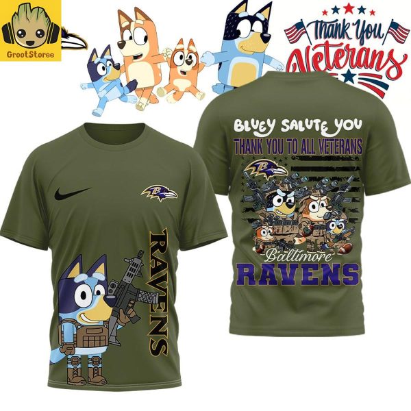 Baltimore Ravens x Bluey Salute Veterans Shirt