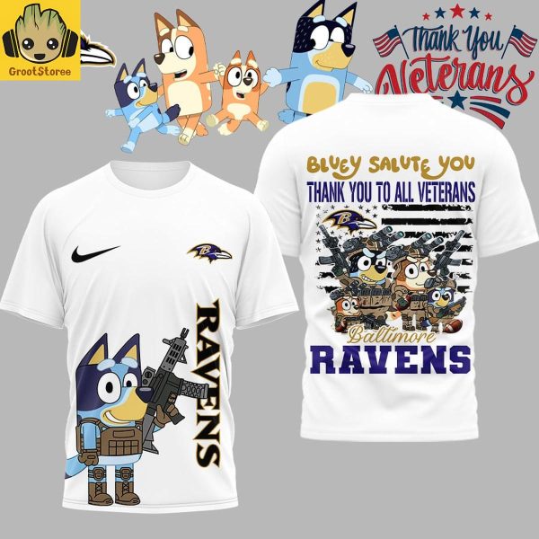 Baltimore Ravens x Bluey Salute Veterans Shirt