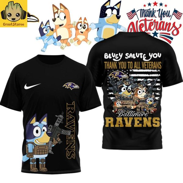 Baltimore Ravens x Bluey Salute Veterans Shirt