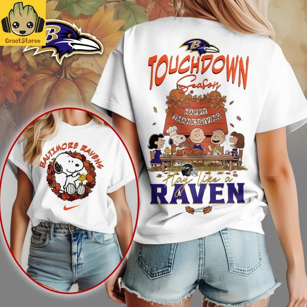 Baltimore Ravens x Snoopy Peanuts Thanksgiving Touchdown Season Shirt