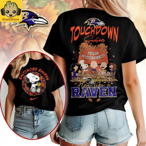 Baltimore Ravens x Snoopy Peanuts Thanksgiving Touchdown Season Shirt