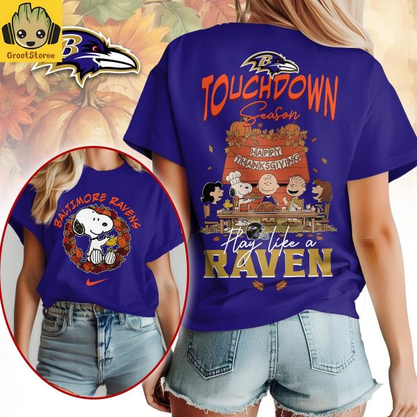 Baltimore Ravens x Snoopy Peanuts Thanksgiving Touchdown Season Shirt