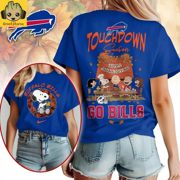 Buffalo Bills x Snoopy Peanuts Thanksgiving Touchdown Season Shirt