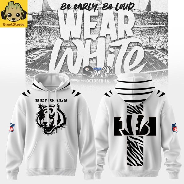 Cincinnati Bengals Wear White Uniform 2025 Hoodie Shirt