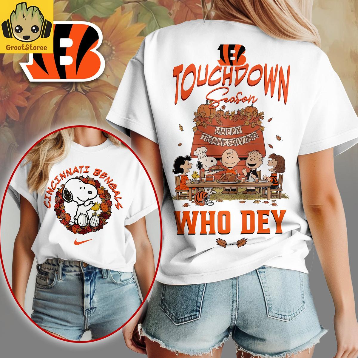 Cincinnati Bengals x Snoopy Peanuts Thanksgiving Touchdown Season Shirt Cincinnati Bengals x Snoopy Peanuts Thanksgiving Touchdown Season Shirt