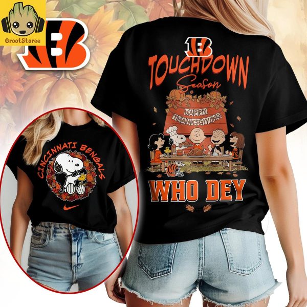 Cincinnati Bengals x Snoopy Peanuts Thanksgiving Touchdown Season Shirt