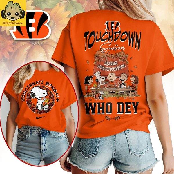 Cincinnati Bengals x Snoopy Peanuts Thanksgiving Touchdown Season Shirt