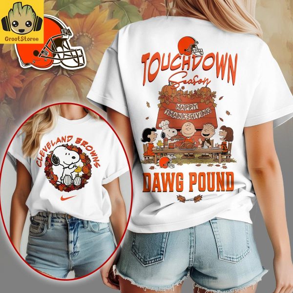 Cleveland Browns x Snoopy Peanuts Thanksgiving Touchdown Season Shirt
