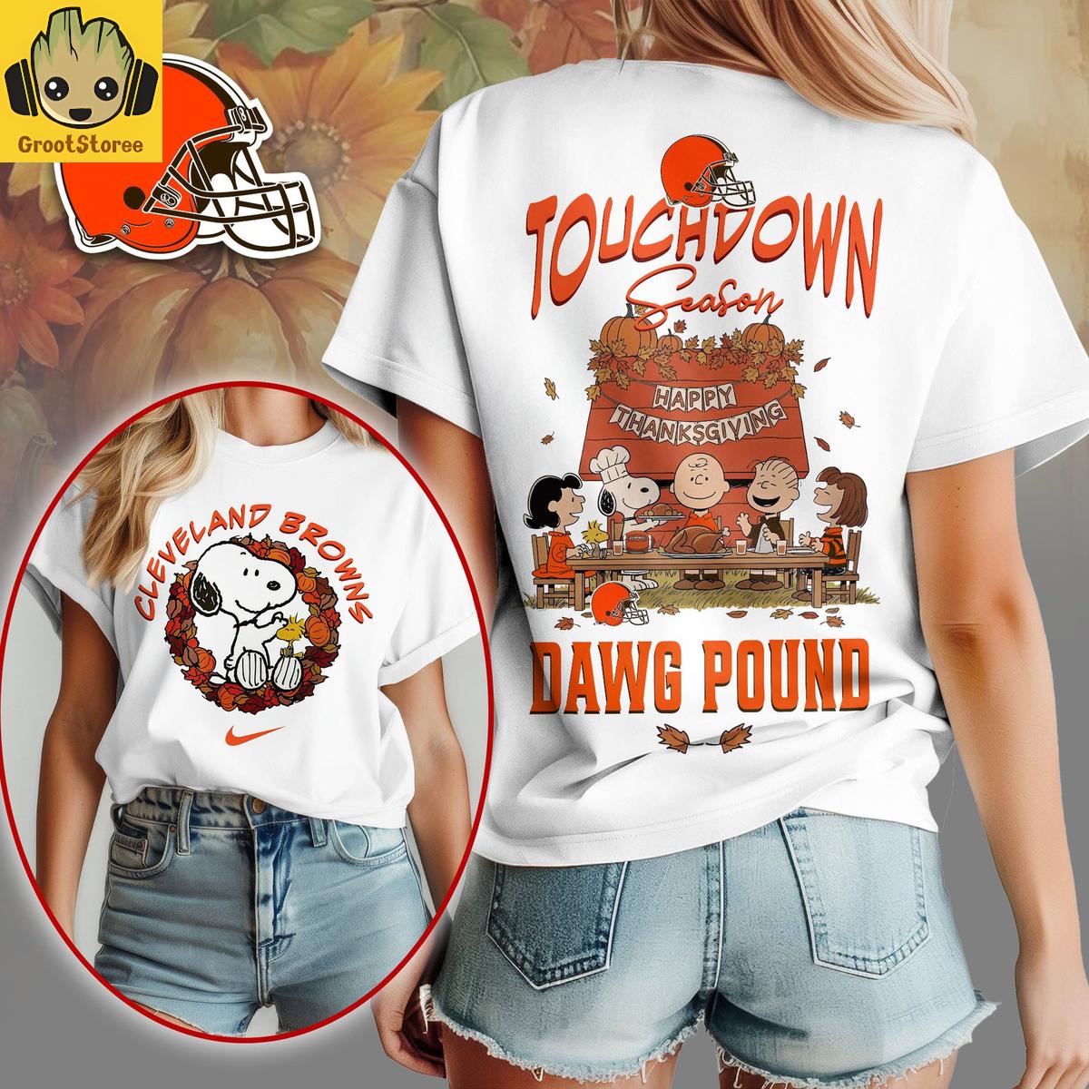 Cleveland Browns x Snoopy Peanuts Thanksgiving Touchdown Season Shirt Cleveland Browns x Snoopy Peanuts Thanksgiving Touchdown Season Shirt