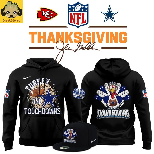 Dallas Cowboys Happy Thanksgiving Turkey And Touchdowns Hoodie Shirt