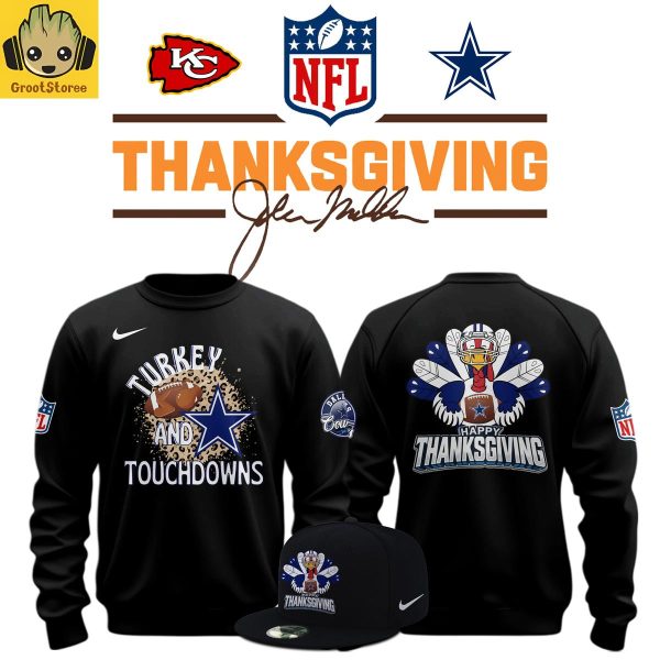 Dallas Cowboys Happy Thanksgiving Turkey And Touchdowns Hoodie Shirt