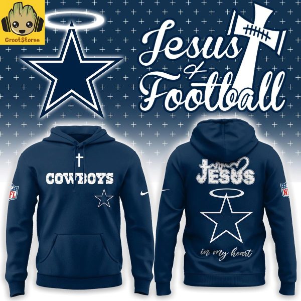 Dallas Cowboys Jesus And Football In My Heart Hoodie Shirt