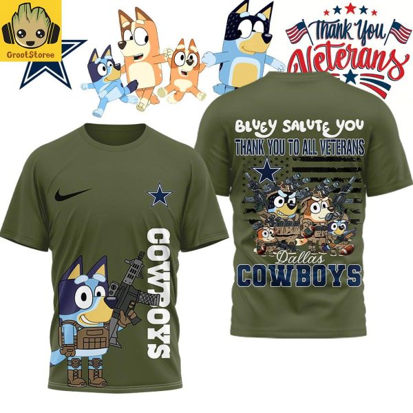 Dallas Cowboys x Bluey Salute Veterans Shirt