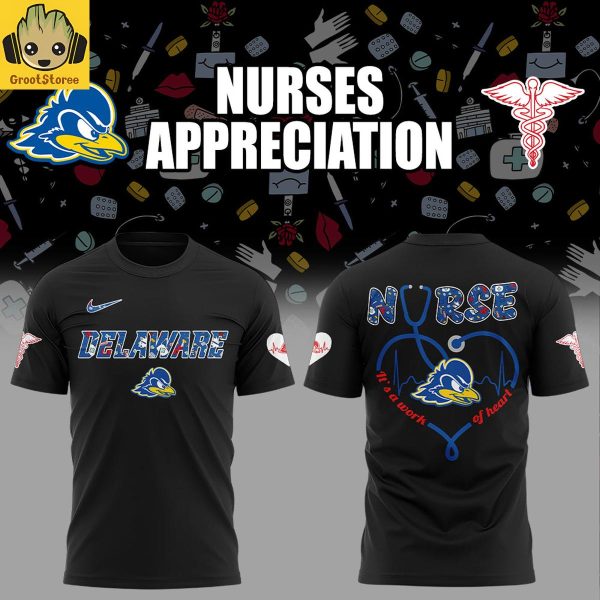 Delaware Football Nurses Appreciation 2025 Black Hoodie Shirt
