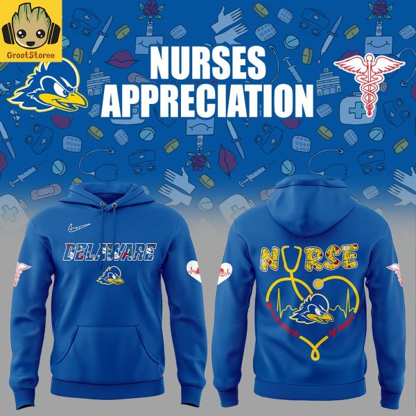 Delaware Football Nurses Appreciation 2025 Blue Hoodie Shirt