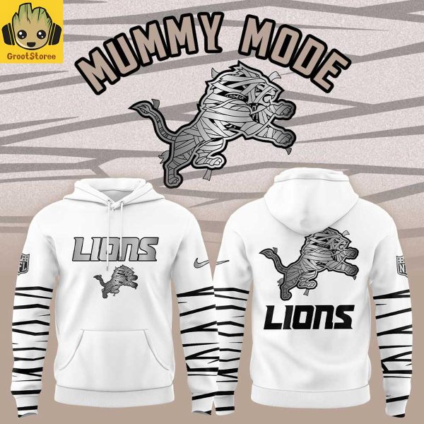 Detroit Lions Mummy Mode White Hoodie Shirt
