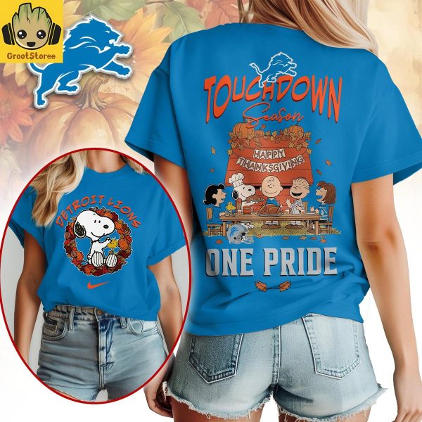 Detroit Lions x Snoopy Peanuts Thanksgiving Touchdown Season Shirt