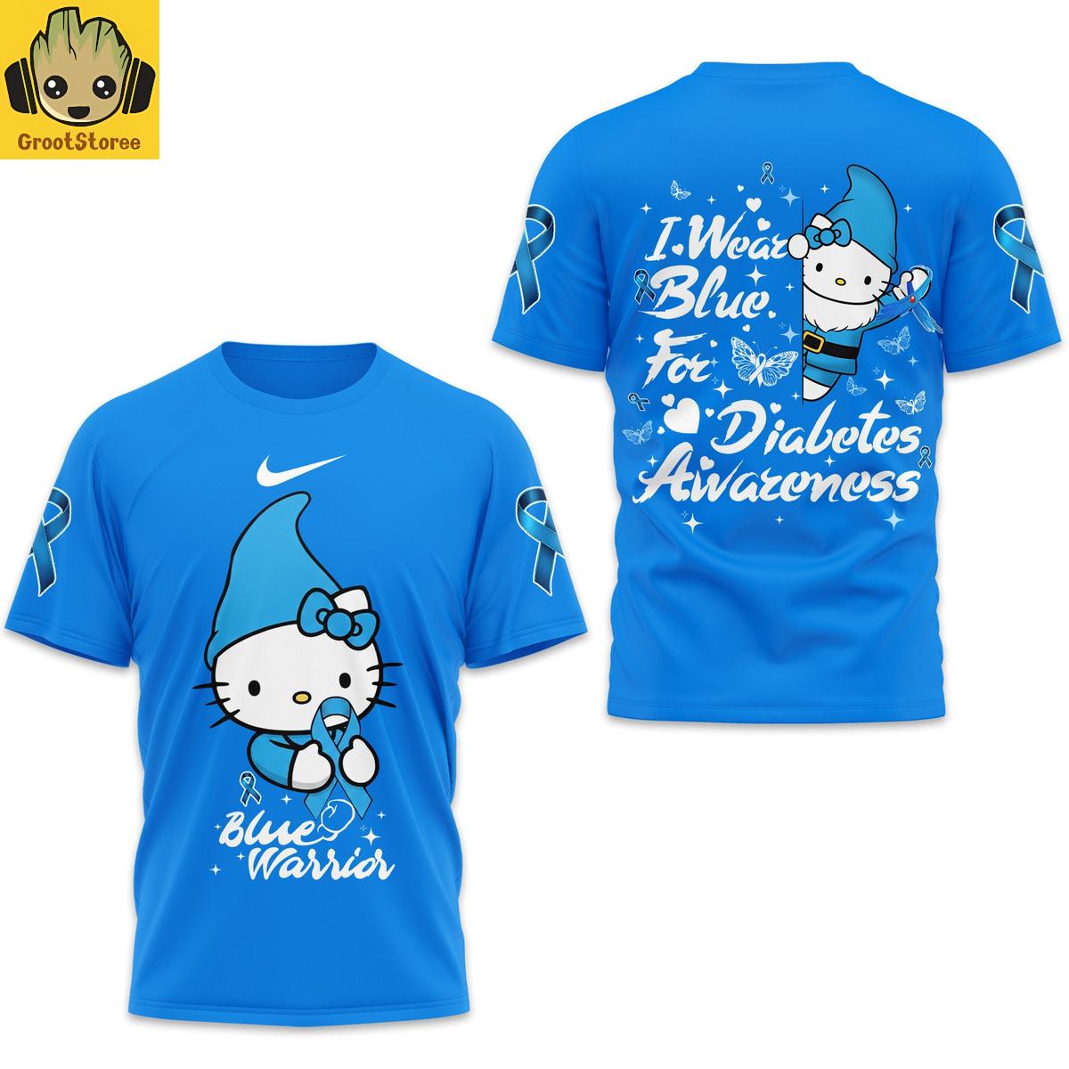 Hello Kitty I Wear Blue For Diabetes Awareness Blue Shirt Hello Kitty I Wear Blue For Diabetes Awareness Blue Shirt