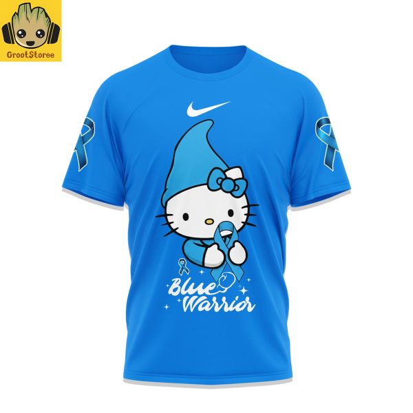 Hello Kitty I Wear Blue For Diabetes Awareness Blue Shirt