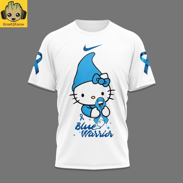Hello Kitty I Wear Blue For Diabetes Awareness White Shirt