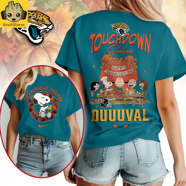 Jacksonville Jaguars x Snoopy Peanuts Thanksgiving Touchdown Season Shirt