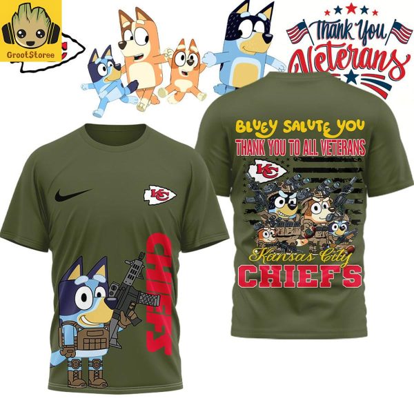 Kansas City Chiefs x Bluey Salute Veterans Shirt