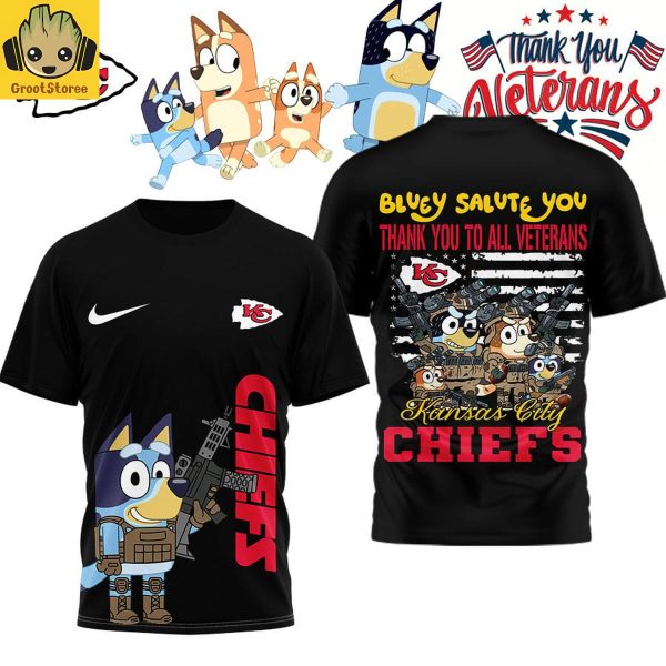 Kansas City Chiefs x Bluey Salute Veterans Shirt