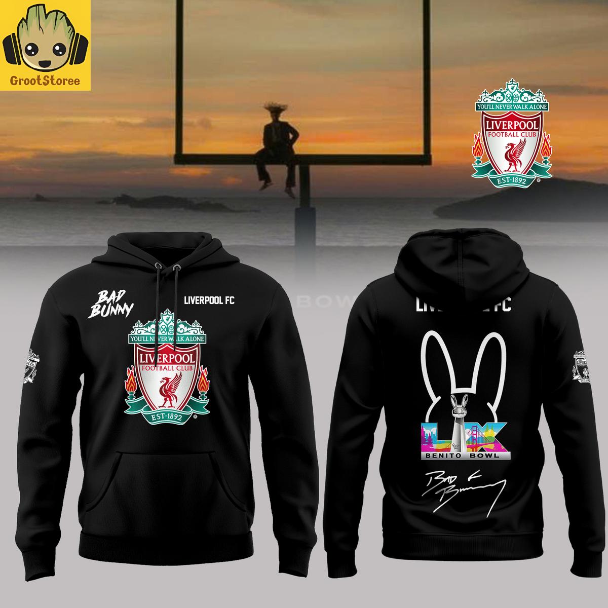 Liverpool x Bad Bunny Benito Bowl Hoodie Shirt Liverpool x Bad Bunny Benito Bowl Hoodie Shirt