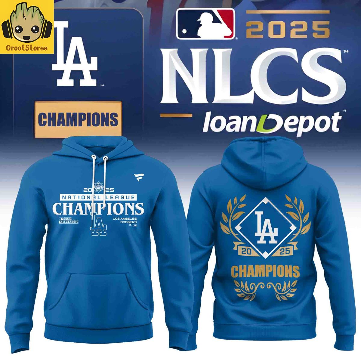 Los Angeles Dodgers 2025 NL Champions Hoodie Shirt Los Angeles Dodgers 2025 NL Champions Hoodie Shirt