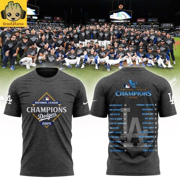 Los Angeles Dodgers Best Team NL Champions 2025 Gray Hoodie Shirt