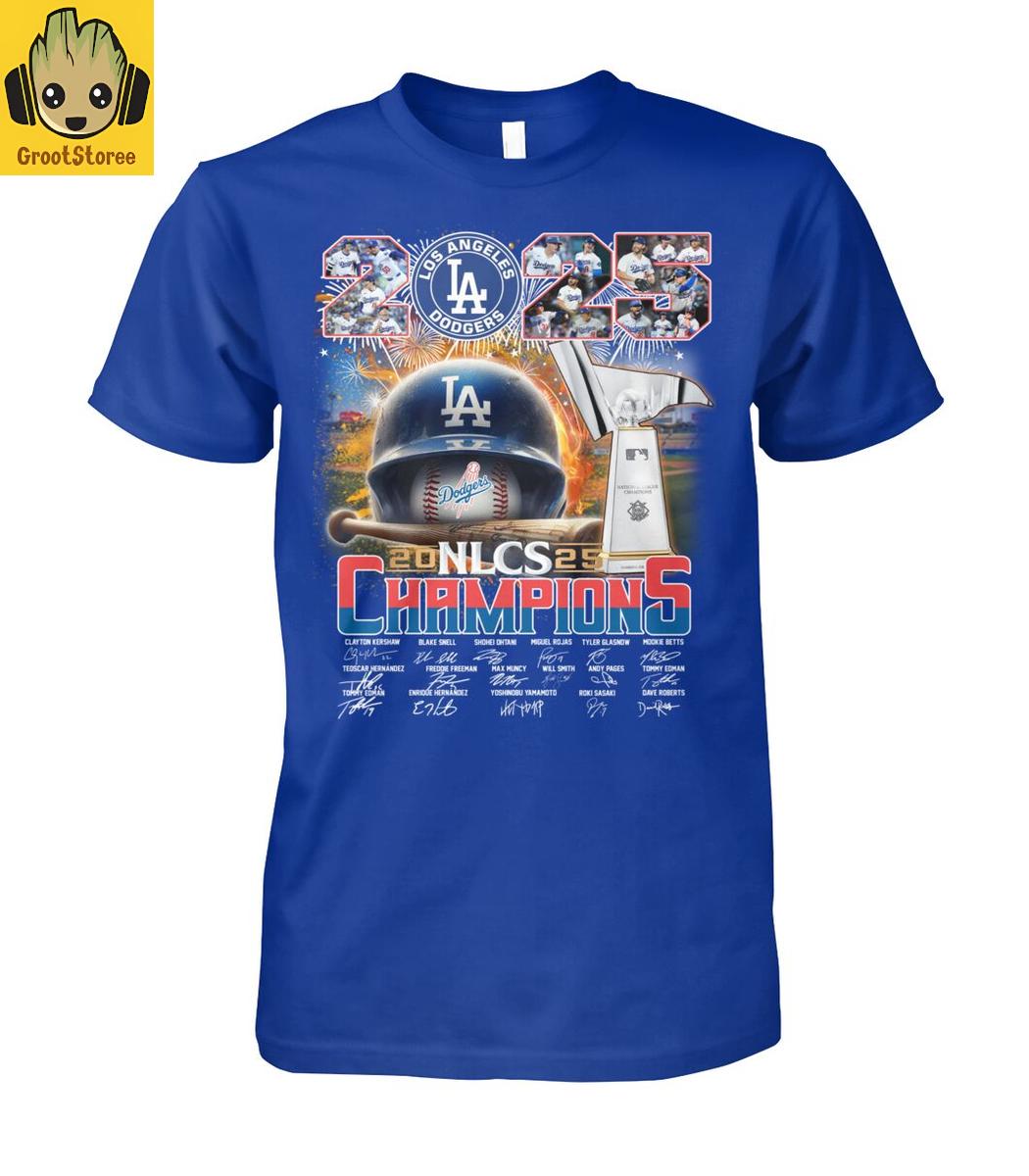 Los Angeles Dodgers NL Champions 2025 T Shirt Los Angeles Dodgers NL Champions 2025 T Shirt