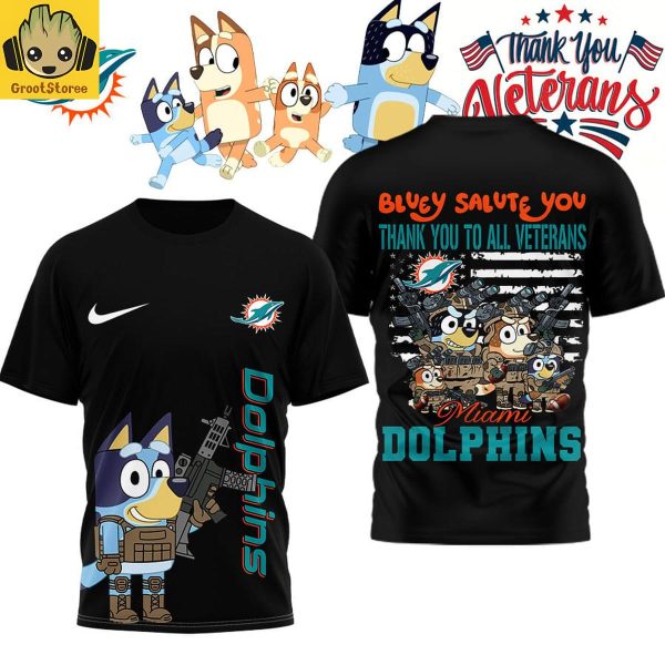 Miami Dolphins x Bluey Salute Veterans Shirt