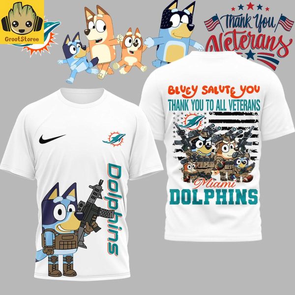 Miami Dolphins x Bluey Salute Veterans Shirt