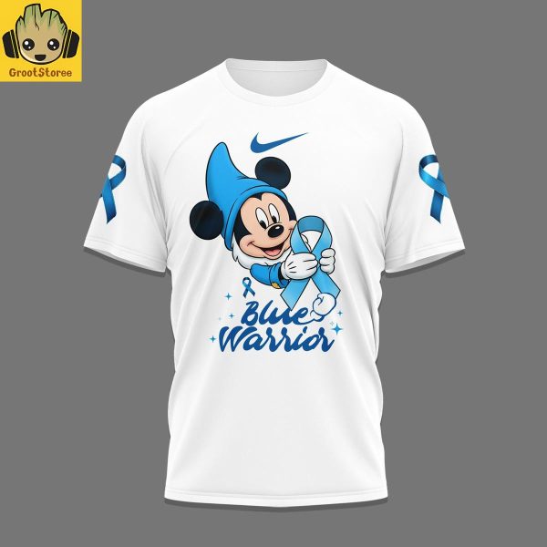Mickey I Wear Blue For Diabetes Awareness White Shirt