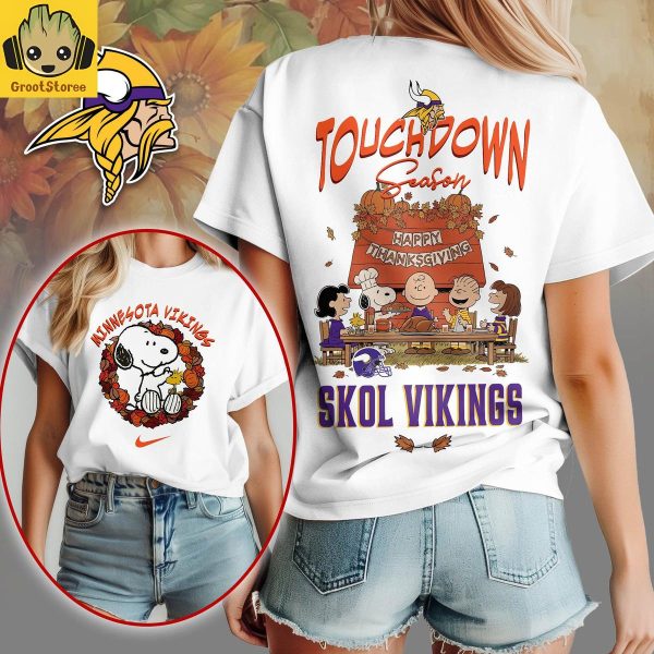 Minnesota Vikings x Snoopy Peanuts Thanksgiving Touchdown Season Shirt
