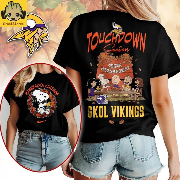 Minnesota Vikings x Snoopy Peanuts Thanksgiving Touchdown Season Shirt