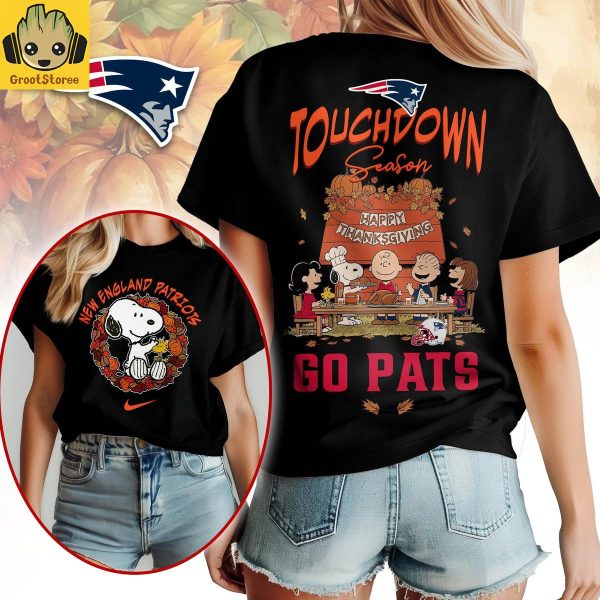 New England Patriots x Snoopy Peanuts Thanksgiving Touchdown Season Shirt