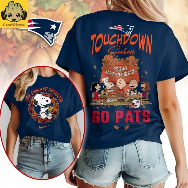 New England Patriots x Snoopy Peanuts Thanksgiving Touchdown Season Shirt