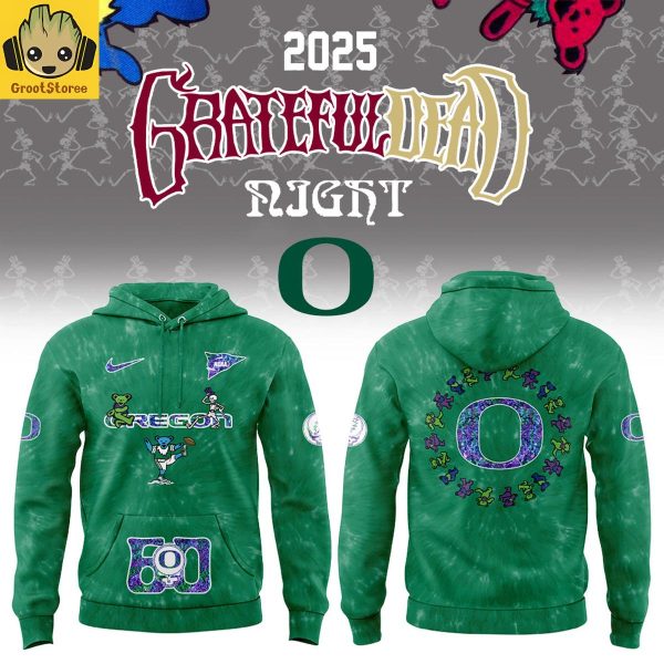 Oregon Ducks Grateful Dead 60th Anniversary Hoodie Shirt