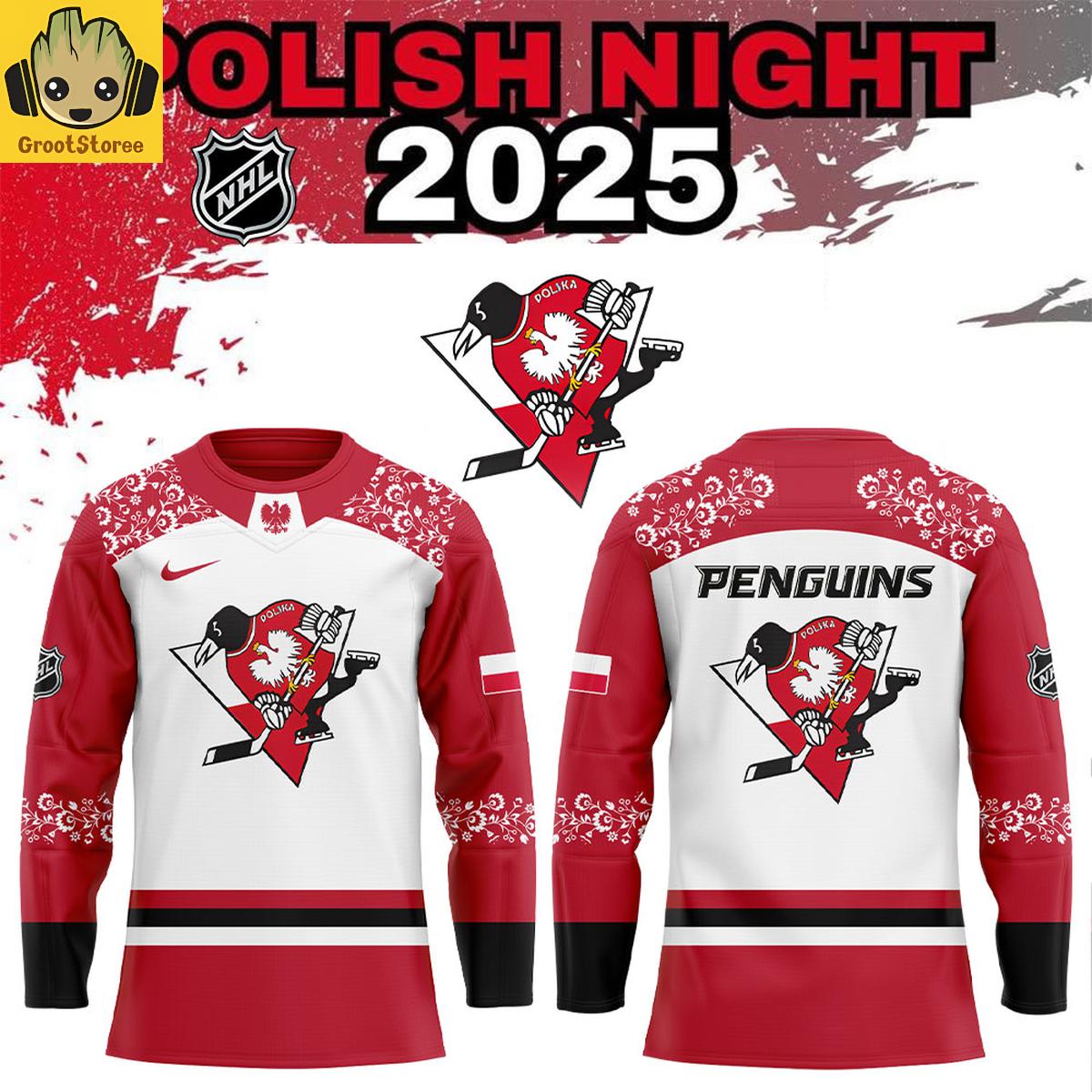 Pittsburgh Penguins Polish Heritage Night 2025 Hockey Jersey Pittsburgh Penguins Polish Heritage Night 2025 Hockey Jersey
