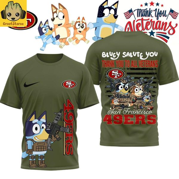 San Francisco 49ers x Bluey Salute Veterans Shirt