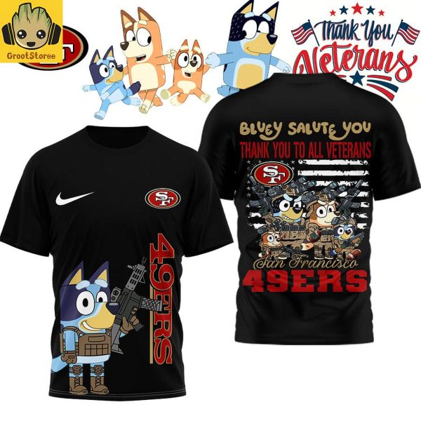 San Francisco 49ers x Bluey Salute Veterans Shirt