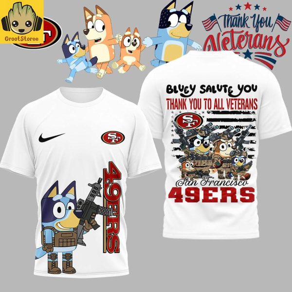 San Francisco 49ers x Bluey Salute Veterans Shirt