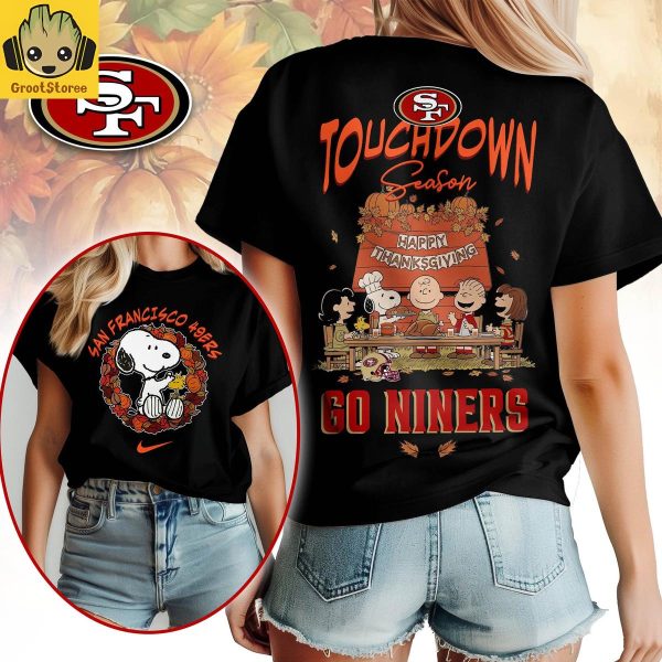San Francisco 49ers x Snoopy Peanuts Thanksgiving Touchdown Season Shirt