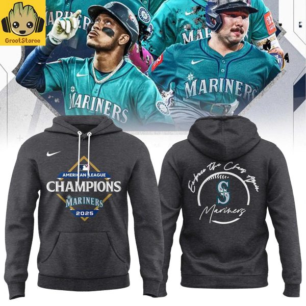 Seattle Mariners AL Champions 2025 Embrace The Chaos Again Black Hoodie Shirt