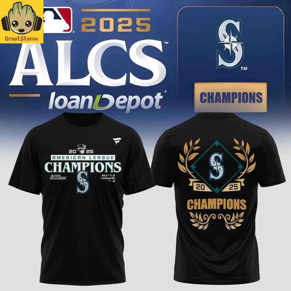 Seattle Mariners American League Champions 2025 Black Hoodie T Shirt