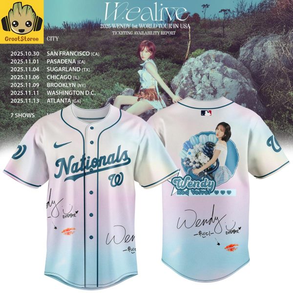 Washington Nationals x Wendy Wealive World Tour 2025 Jersey