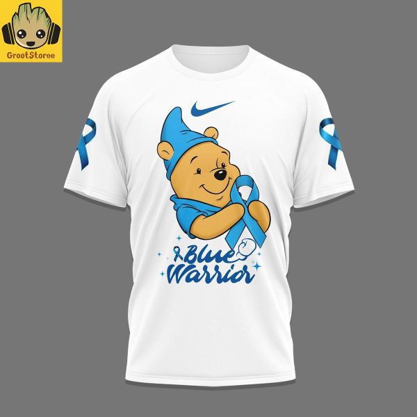 Winnie The Pooh I Wear Blue For Diabetes Awareness White Shirt