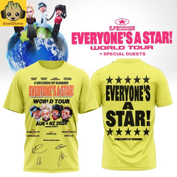 5 Seconds of Summer – EVERYONE’S A STAR! 2026 World Tour Shirt