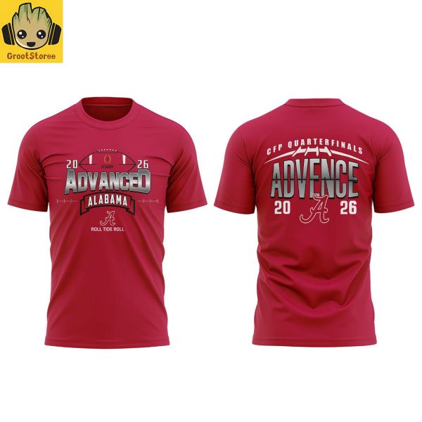 Alabama Crimson Tide Advance To The CFP Quarterfinals 2026 Red Hoodie T Shirt